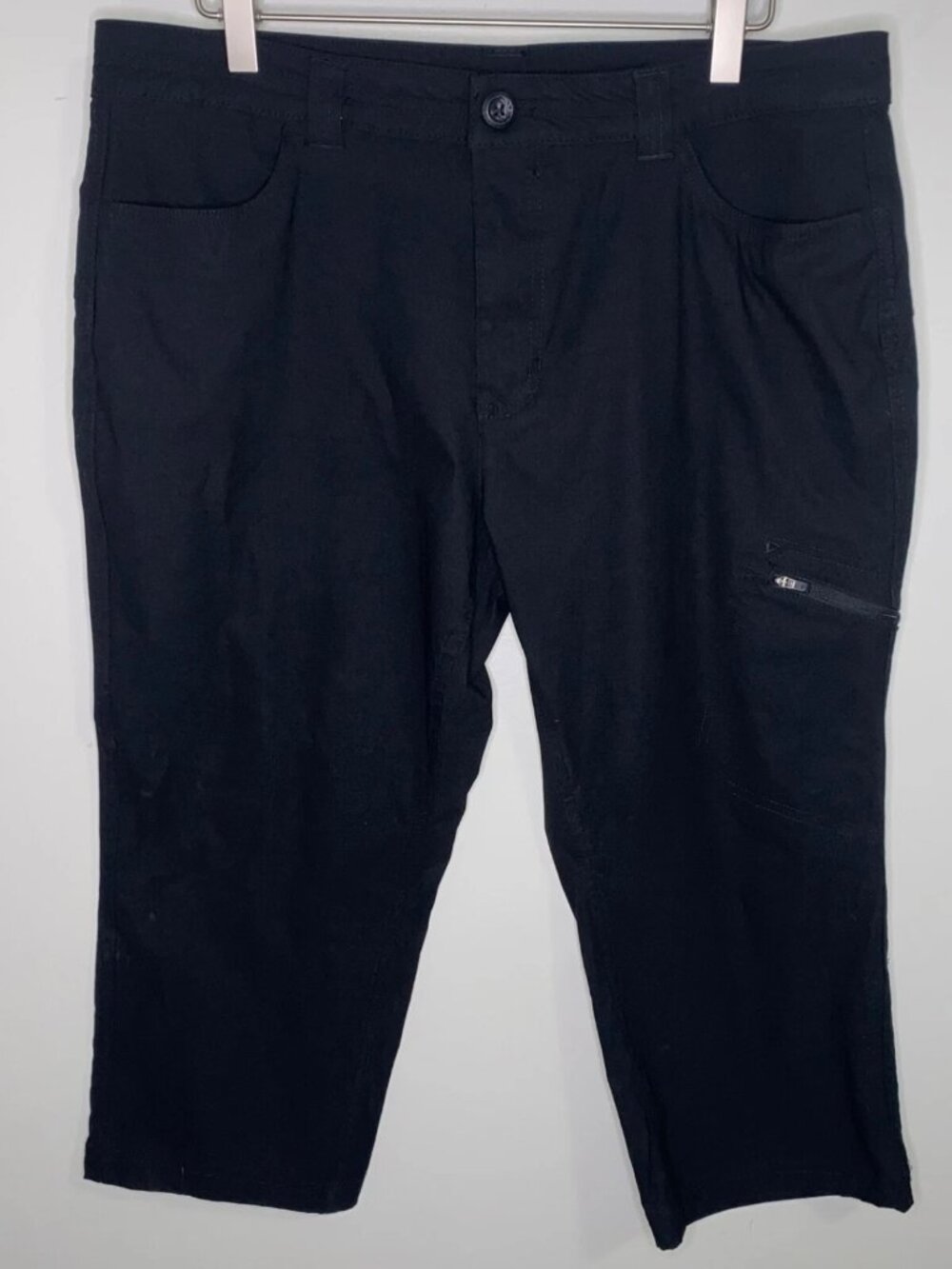 Eddie Bauer black crop capri cargo pants nylon hiking women's size 14